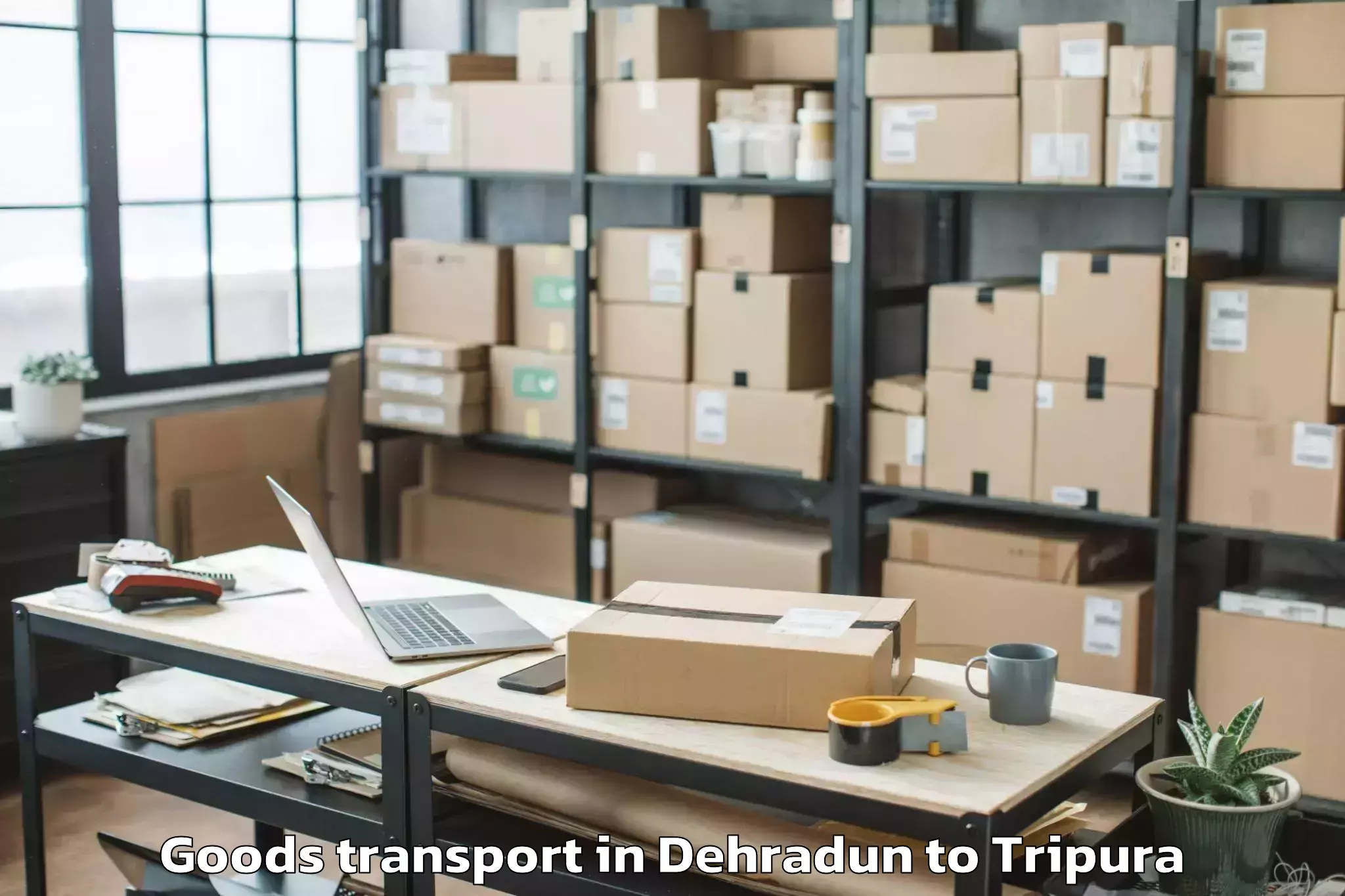 Book Your Dehradun to Teliamura Goods Transport Today